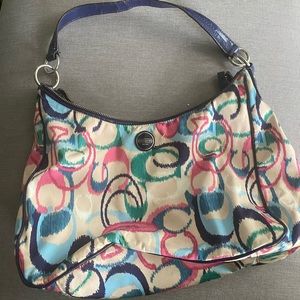Vintage Coach hobo signature Ikat print